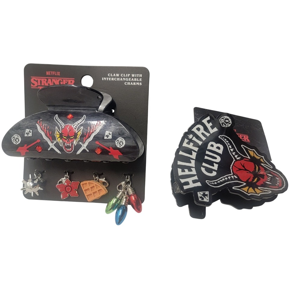 Netflix Stranger Things Hellfire Club Claw Clip Set Interchangeable Charms 2 SET